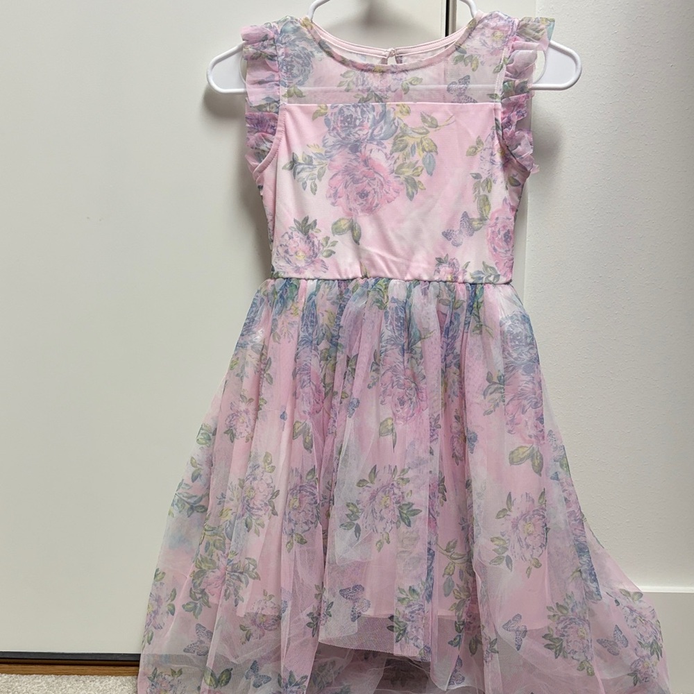 Zhenzi Pink Floral Kids Dress